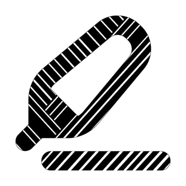 ikona linii podkreślającej czarno-białe linie przekątne