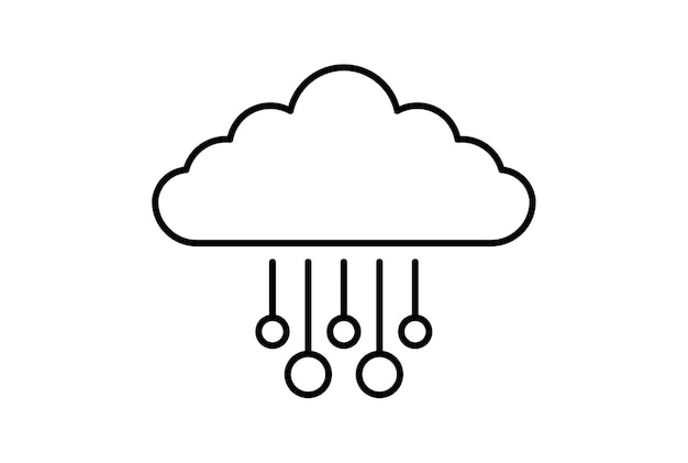 Zdjęcie ikona linii przechowywania w chmurze symbol strony internetowej sztuczna inteligencja czarny znak dla aplikacji lub sieci