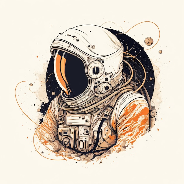 Ikona logo ilustracja astronauta