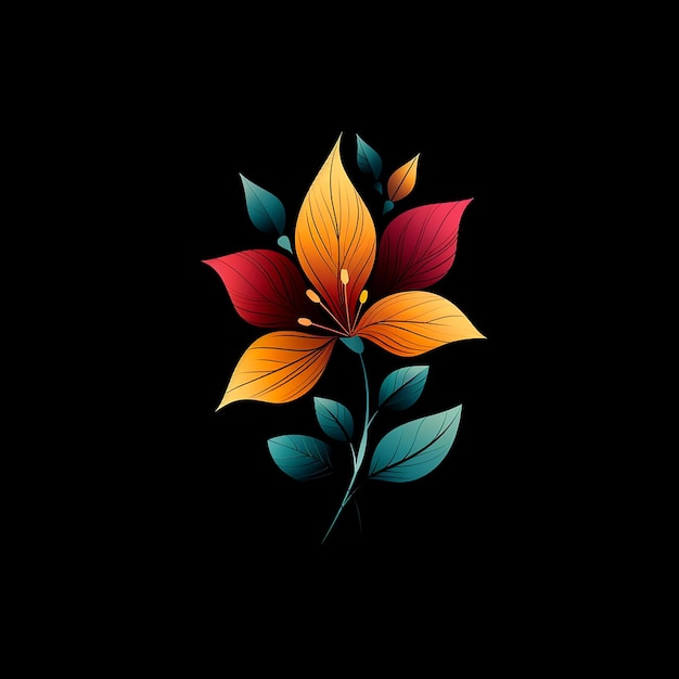 Zdjęcie ikona logo płaska konstrukcja liść kwiaty natura