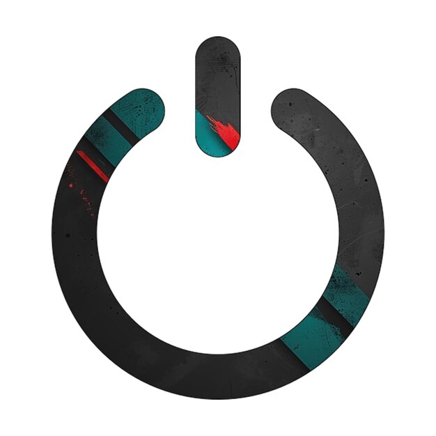 Zdjęcie ikona mocy przekątna czarna zielona czerwona