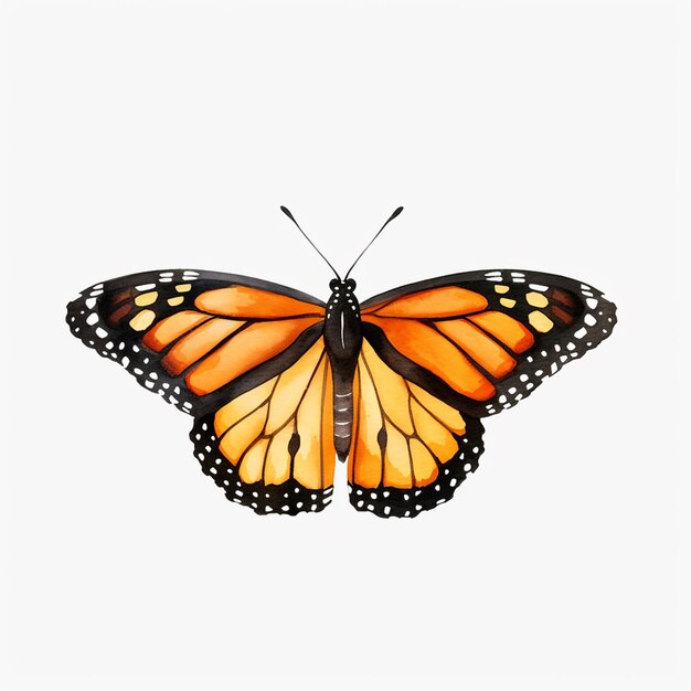 ikona motyla monarchy na białym tle