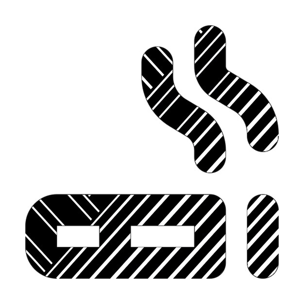 Zdjęcie ikona palenia czarno-białe linie przekątne