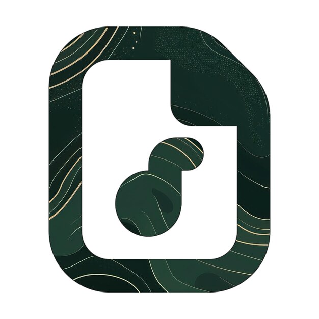 Zdjęcie ikona pliku muzycznego zielona marmurowa złota tekstura