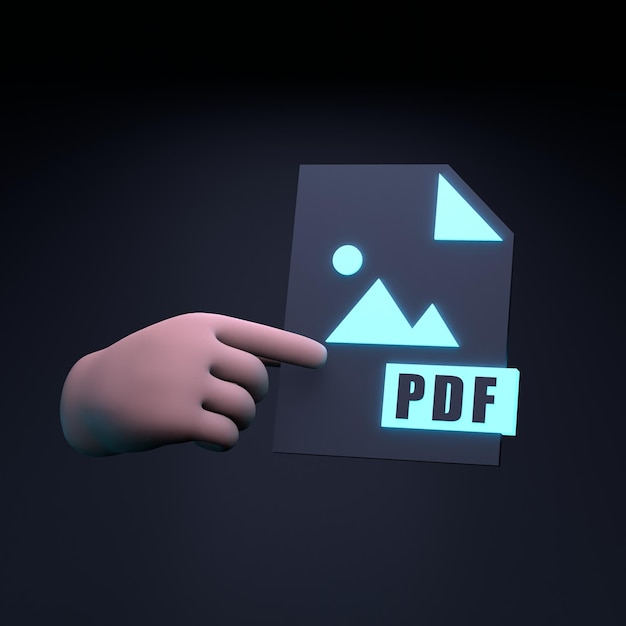 Ikona Pliku Pdf Ilustracja Renderowania 3d