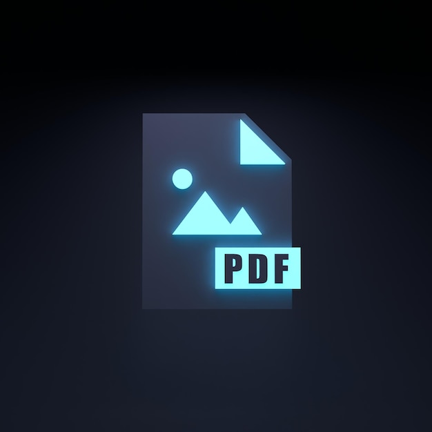 Ikona Pliku Pdf Ilustracja Renderowania 3d