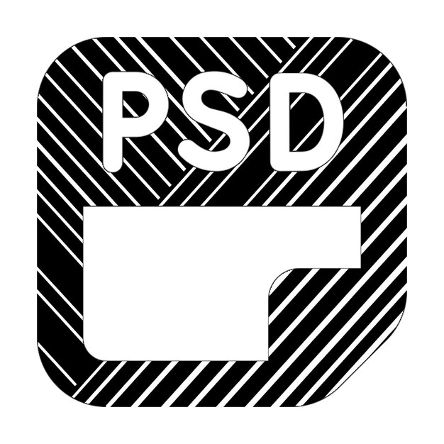 Ikona Pliku Psd Czarno-białe Linie Przekątne