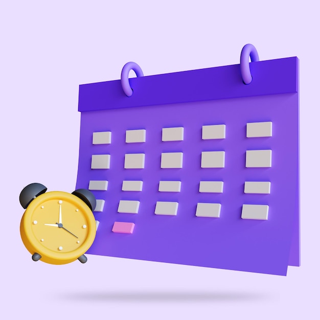 Zdjęcie ikona przypisania kalendarza harmonogram miesięczny harmonogram dzień miesiąc rok czas koncepcja renderowania 3d