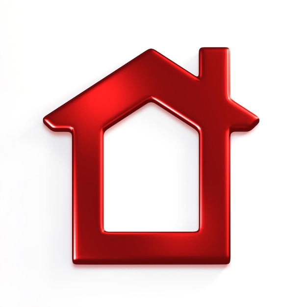 Ikona Red House 3D, błyszczący efekt dla Hi Top Real Estate Business