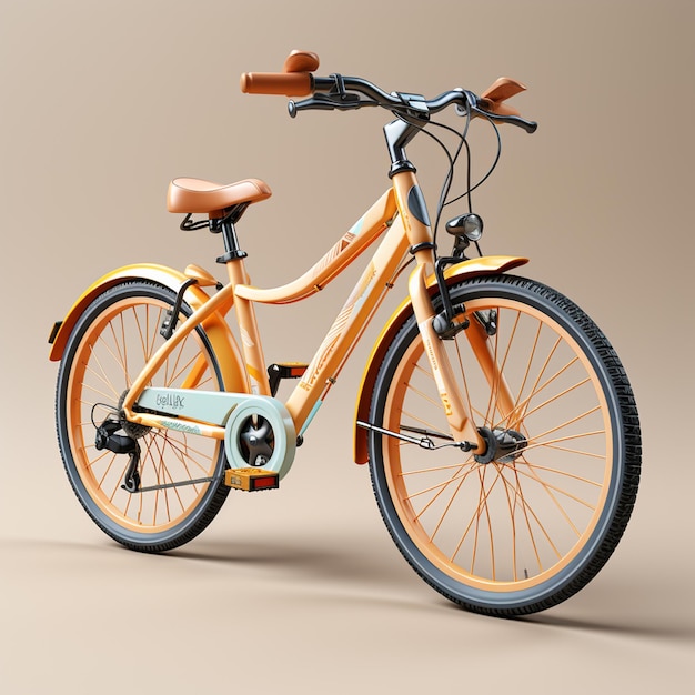 Ikona roweru odizolowana ilustracja renderowania 3D