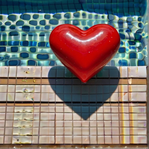 Zdjęcie ikona serca 3d serce miłości z pięknym tłem