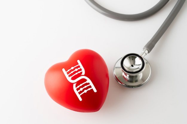 Ikona serca i koncepcja stetoskop, medyczne i opieki zdrowotnej