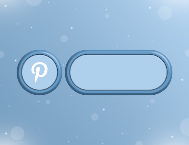 Zdjęcie ikona sieci społecznościowej pinterest z pustym formularzem informacji lub linku na stronie użytkownika 3d