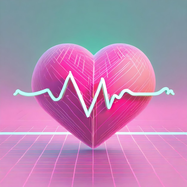 ikona stylizowanego serca z linią elektrokardiogramu