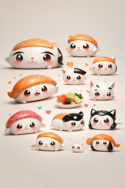 Ikona sushi sushi klipart sushi wektor emocji