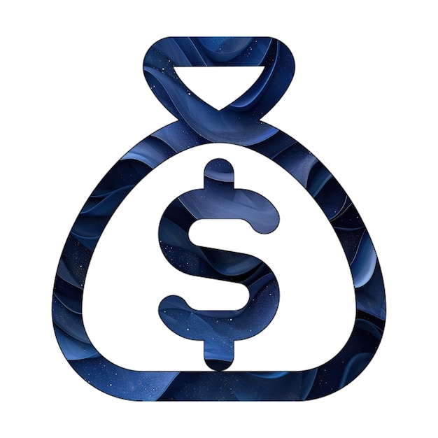 Zdjęcie ikona światło worek dolar niebieski gradient tła styl projektowania