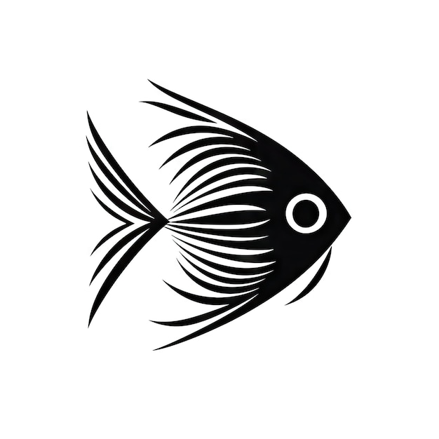 Ikona Symbol zwierząt morskich Symbol ryby tuńczyka Minimalna sylwetka ryby akwarium Generatywna ilustracja AI