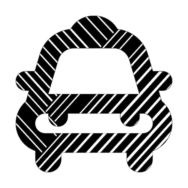 ikona taksówki czarno-białe linie przekątne