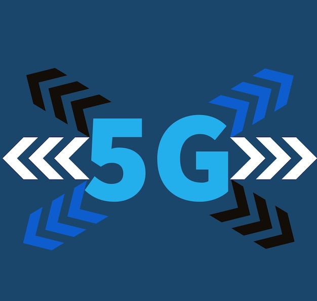 Ikona technologii znak sieci 5G ilustracja 5g symbol internetu w stylu minimalizmu płaskiej linii