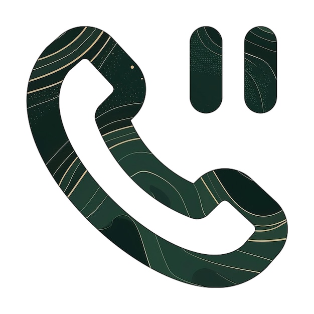 ikona telefonu pauza zielony marmur złota tekstura