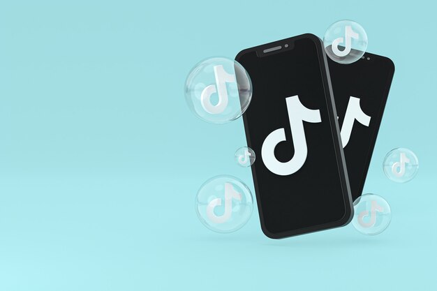 Ikona Tiktok na ekranie smartfona lub telefonu komórkowego renderowania 3d