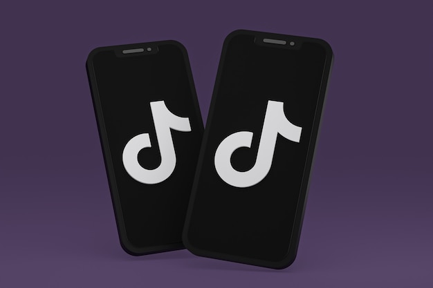 Ikona Tiktok Na Ekranie Smartfona Lub Telefonu Komórkowego Renderowania 3d