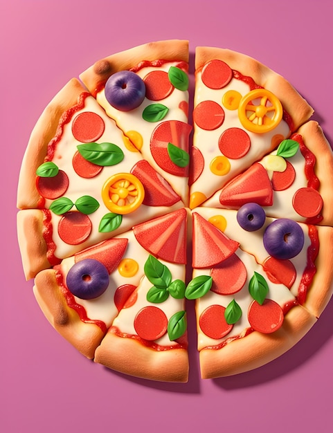 Ikona wektora realistycznego renderowania pizzy 3D