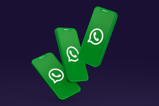 Ikona Whatsapp na ekranie smartfona lub telefonu komórkowego renderowania 3d