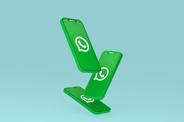 Ikona Whatsapp Na Ekranie Smartfona Lub Telefonu Komórkowego Renderowania 3d