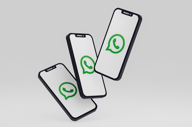 Ikona Whatsapp na ekranie smartfona lub telefonu komórkowego renderowania 3d