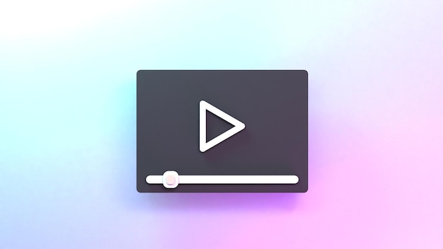 Ikona wideo 3d render ilustracja