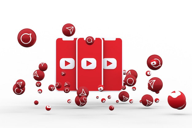 Ikona Youtube Na Ekranie Smartfona Lub Telefonu Komórkowego I Wywołanie Reakcji Youtube Izolowane