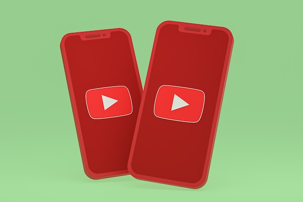 Ikona Youtube Na Ekranie Smartfona Lub Telefonu Komórkowego Renderowania 3d