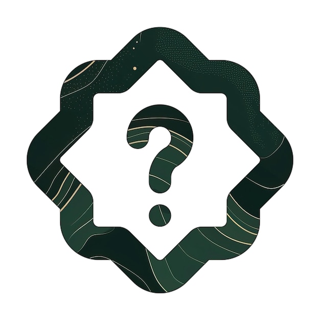Zdjęcie ikona zapytania pieczęci zielony marmur złota tekstura