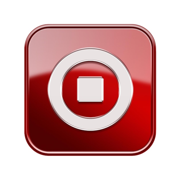 Zdjęcie ikona zatrzymania błyszcząco czerwona