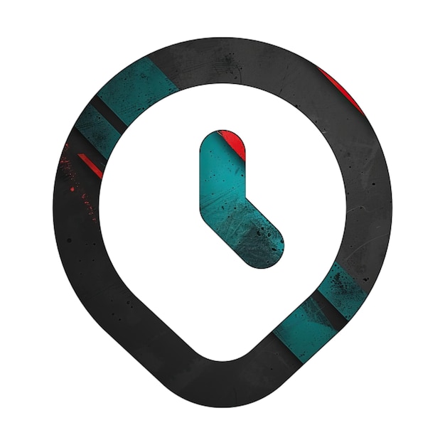 Zdjęcie ikona znacznika czasu przekątna czarna zielona czerwona