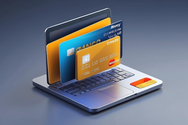 Ikonka 3D karta kredytowa pieniądze finansowe płatność za zakupy online płatność bankowa karta kredytowa