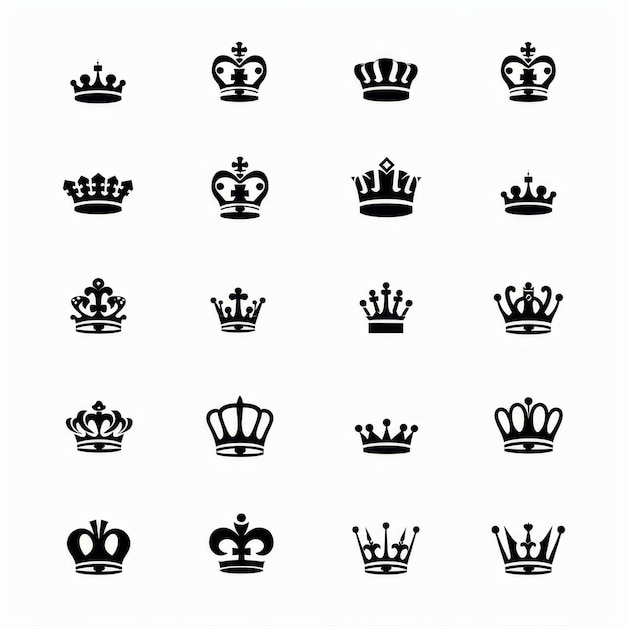 Ikonka korony król symbol księżniczka płaski znak królowa emblemat królewski królewska minimalna korona logo odizolowane