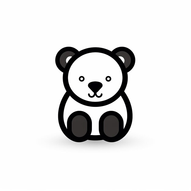Ikonka niedźwiedzia Minimalistyczny 2D Linearny Projekt Wektorowy