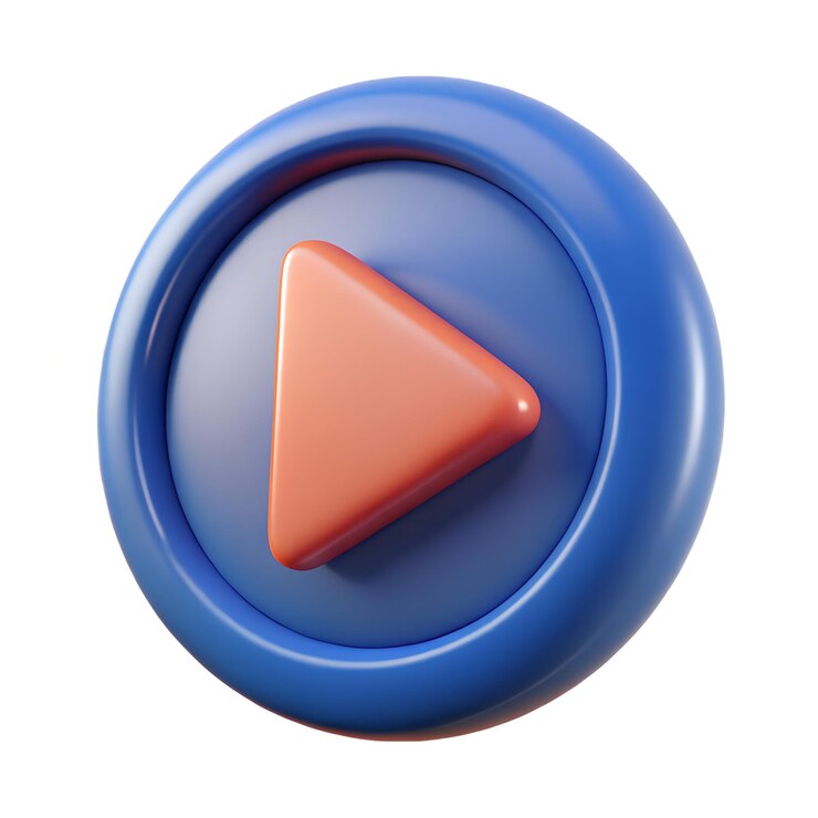 Ikonka przycisku odtwarzania kreskówek 3D dla odtwarzacza multimedialnego i wideo