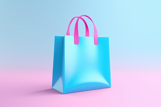 Ikonka torby na zakupy 3D wyizolowana na czystym tle studia
