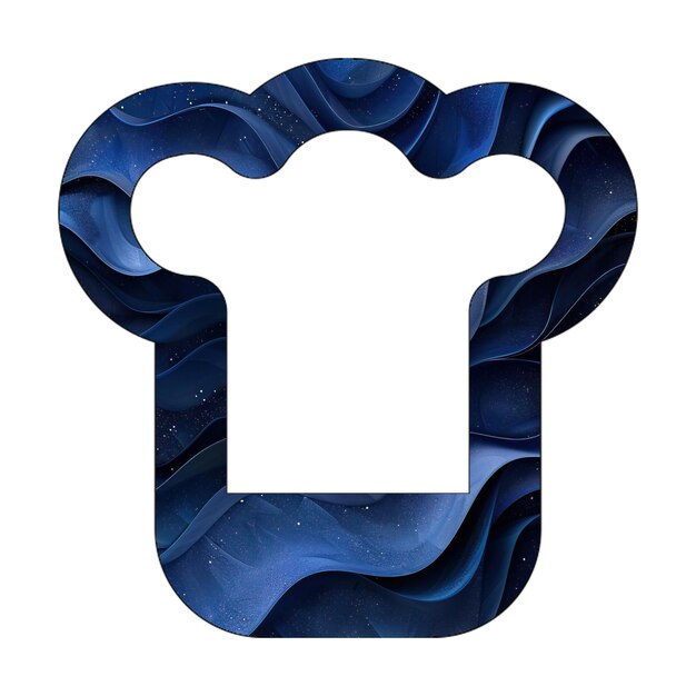 Zdjęcie ikonowy kapelusz szefa kuchni niebieski gradient wzór tła