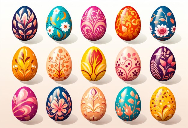 Ikony jaj Wielkanocnych Święto Wielkanocne Ilustracja wektorowa