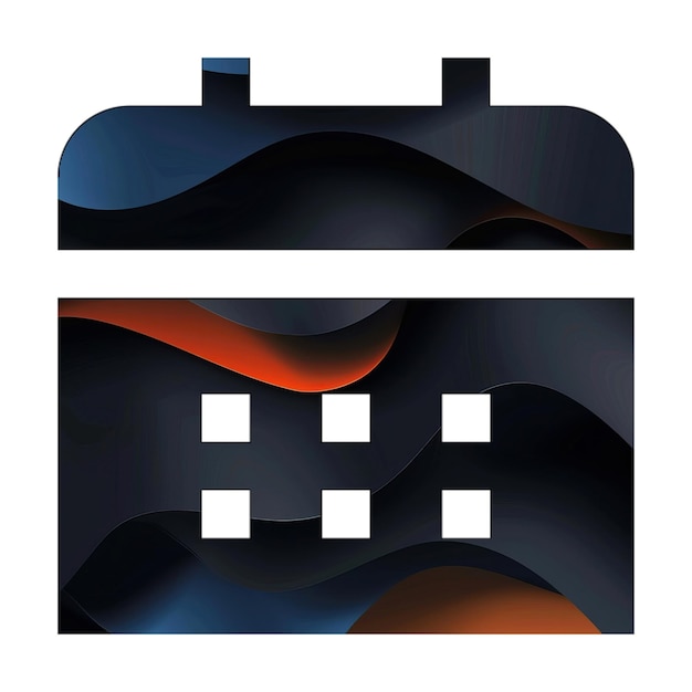 ikony kalendarza ikona zdjęć ciemno czarne pomarańczowe fale tekstura