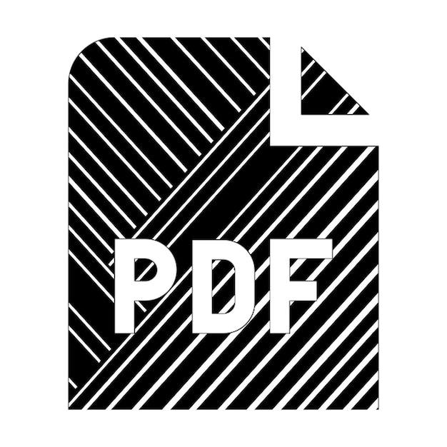 Zdjęcie ikony pliku zdjęć pdf ikona czarno-białe linie przekątne