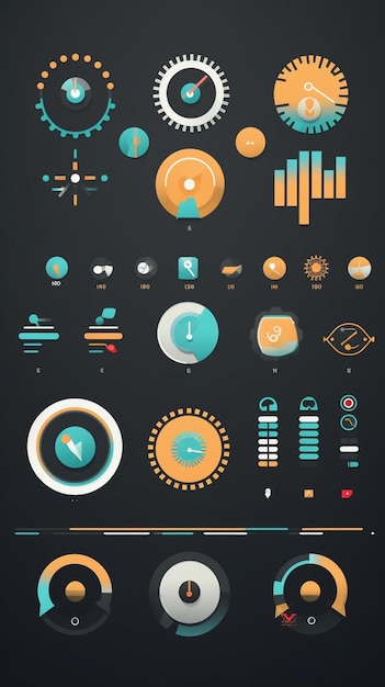 Zdjęcie ikony technologii elementy wektorowe symboli dla infograficznych stron internetowych