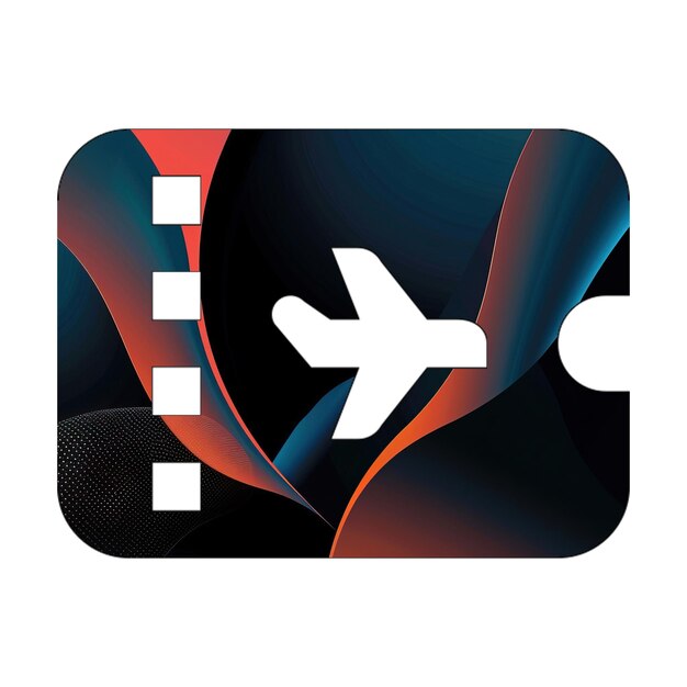Zdjęcie ikony zdjęć bilet linii lotniczych ikona cyjan pomarańczowe fale tekstura