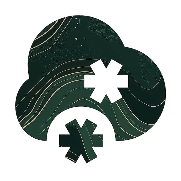 Zdjęcie ikony zdjęć chmura śnieg ikona zielony marmur złota tekstura