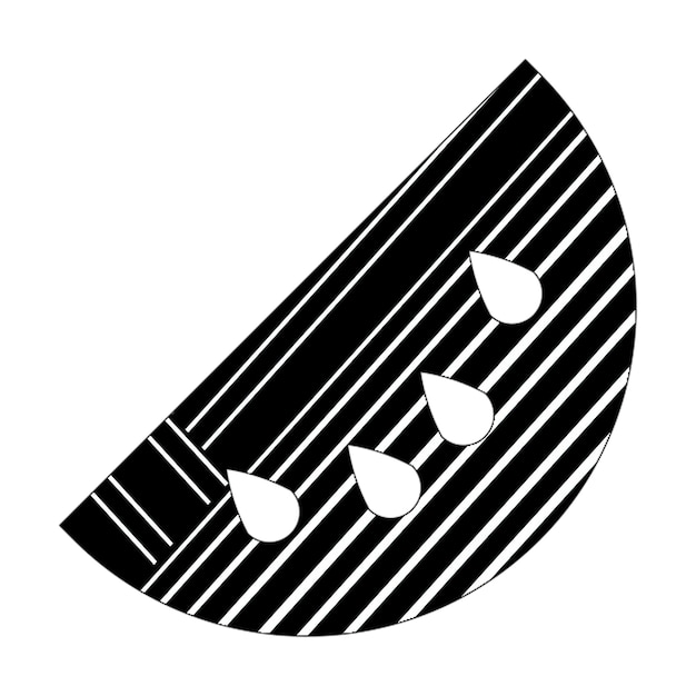 ikony zdjęć ikona arbuza czarno-białe linie przekątne