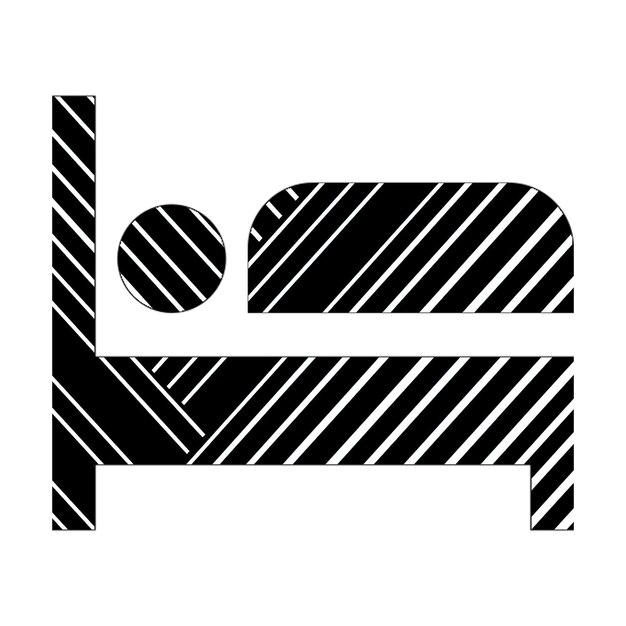 ikony zdjęć ikona łóżka czarno-białe linie przekątne